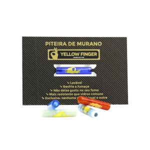 Cutie neagră de filtre din sticlă Yellow Finger pentru accesorii fumat.